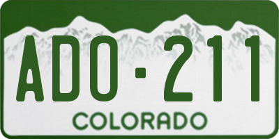 CO license plate ADO211
