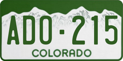 CO license plate ADO215