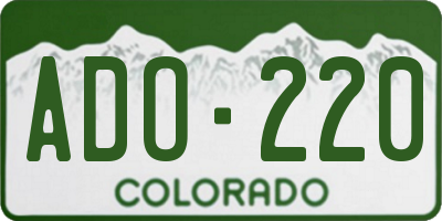 CO license plate ADO220