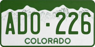 CO license plate ADO226