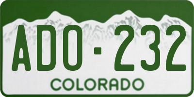 CO license plate ADO232