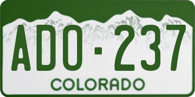 CO license plate ADO237
