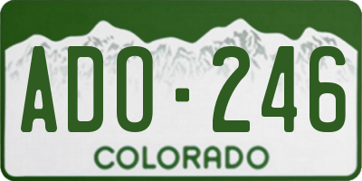 CO license plate ADO246