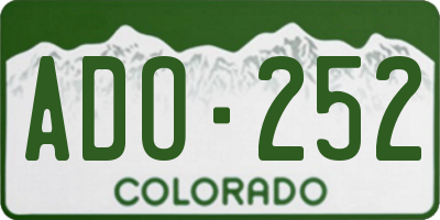 CO license plate ADO252
