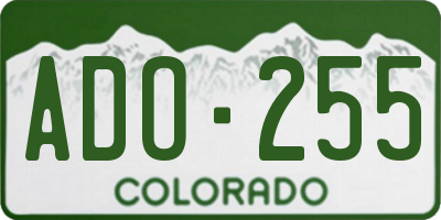 CO license plate ADO255