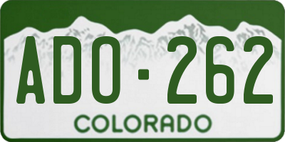 CO license plate ADO262