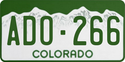 CO license plate ADO266