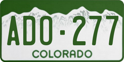 CO license plate ADO277