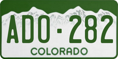 CO license plate ADO282