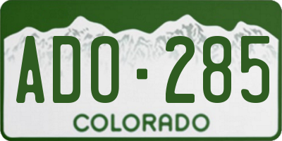 CO license plate ADO285