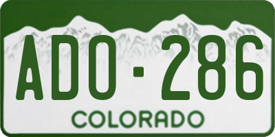 CO license plate ADO286