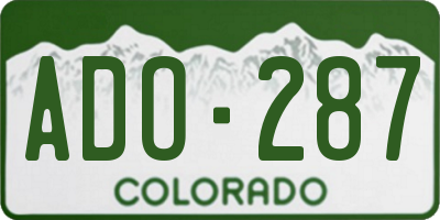 CO license plate ADO287