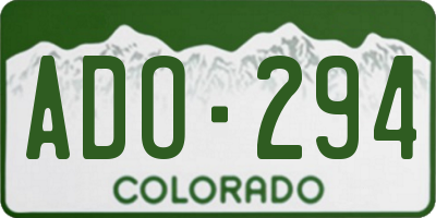 CO license plate ADO294