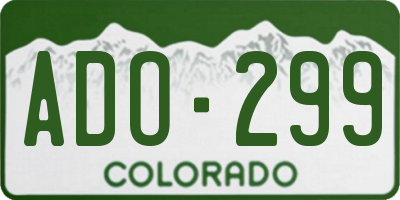 CO license plate ADO299