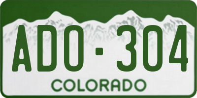 CO license plate ADO304
