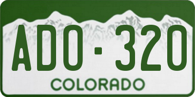 CO license plate ADO320