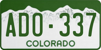CO license plate ADO337