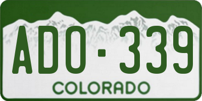 CO license plate ADO339