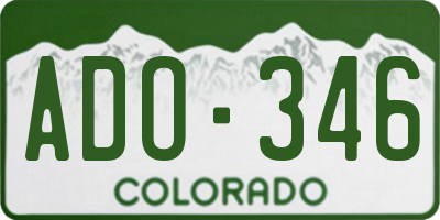 CO license plate ADO346