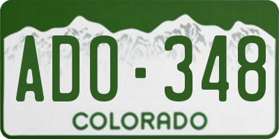 CO license plate ADO348