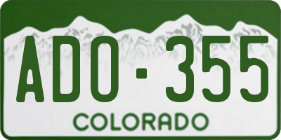 CO license plate ADO355
