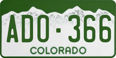CO license plate ADO366