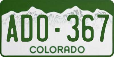 CO license plate ADO367