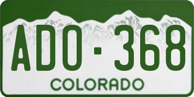 CO license plate ADO368