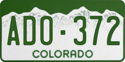 CO license plate ADO372