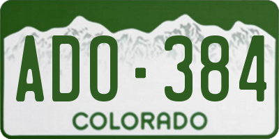 CO license plate ADO384