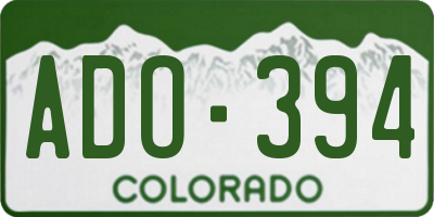 CO license plate ADO394