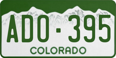 CO license plate ADO395