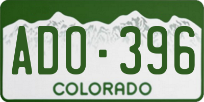 CO license plate ADO396