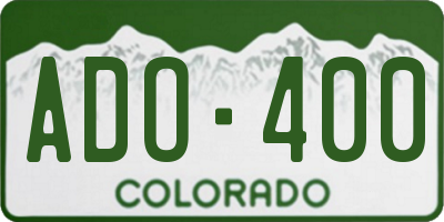 CO license plate ADO400