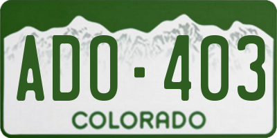CO license plate ADO403