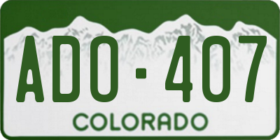 CO license plate ADO407