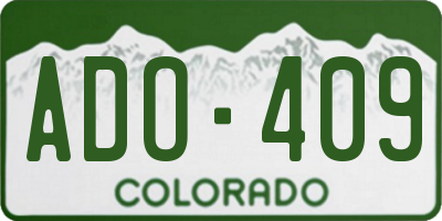 CO license plate ADO409