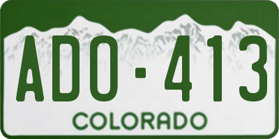 CO license plate ADO413
