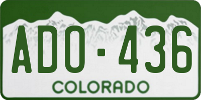 CO license plate ADO436