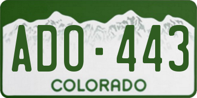 CO license plate ADO443
