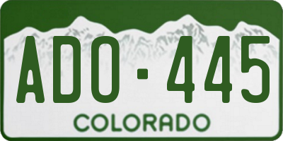 CO license plate ADO445