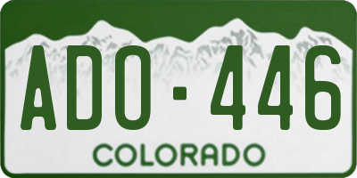 CO license plate ADO446