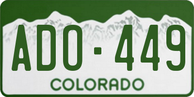 CO license plate ADO449