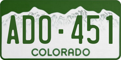 CO license plate ADO451