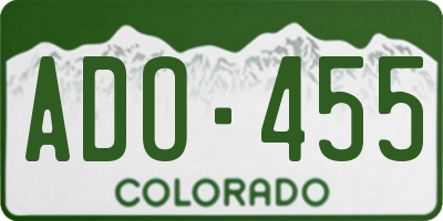 CO license plate ADO455