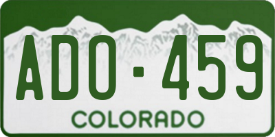 CO license plate ADO459