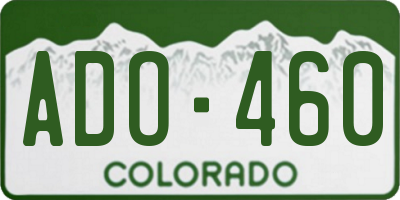 CO license plate ADO460