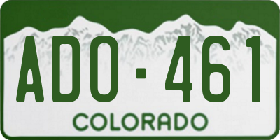 CO license plate ADO461