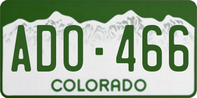 CO license plate ADO466