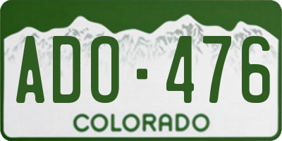 CO license plate ADO476